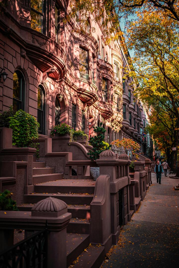 Greenwich Village brownstone street